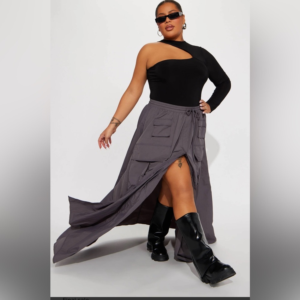 FASHION NOVA long nylon maxi skirt